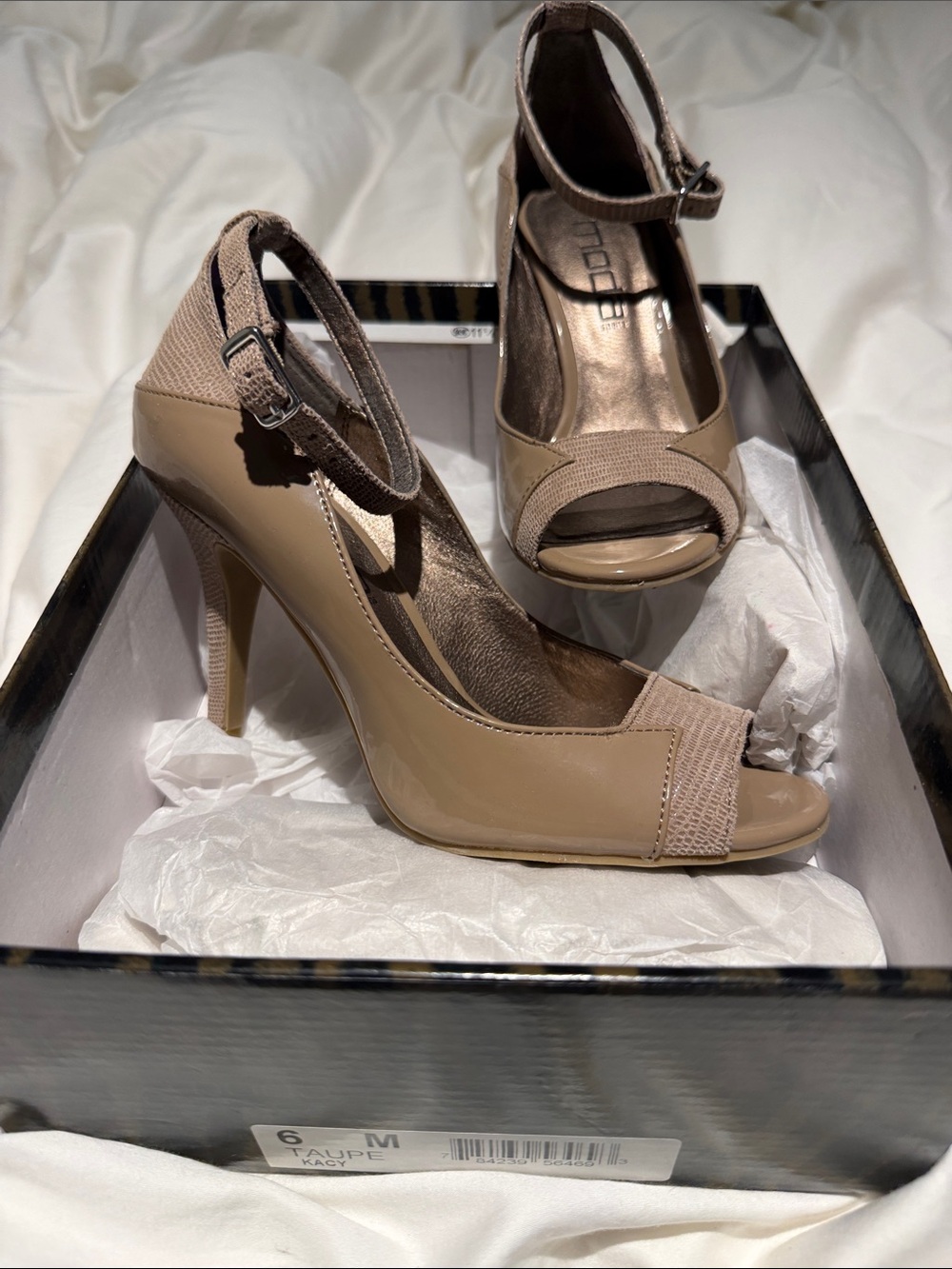 Taupe Peep-Toe Ankle-Strap Heels - Women